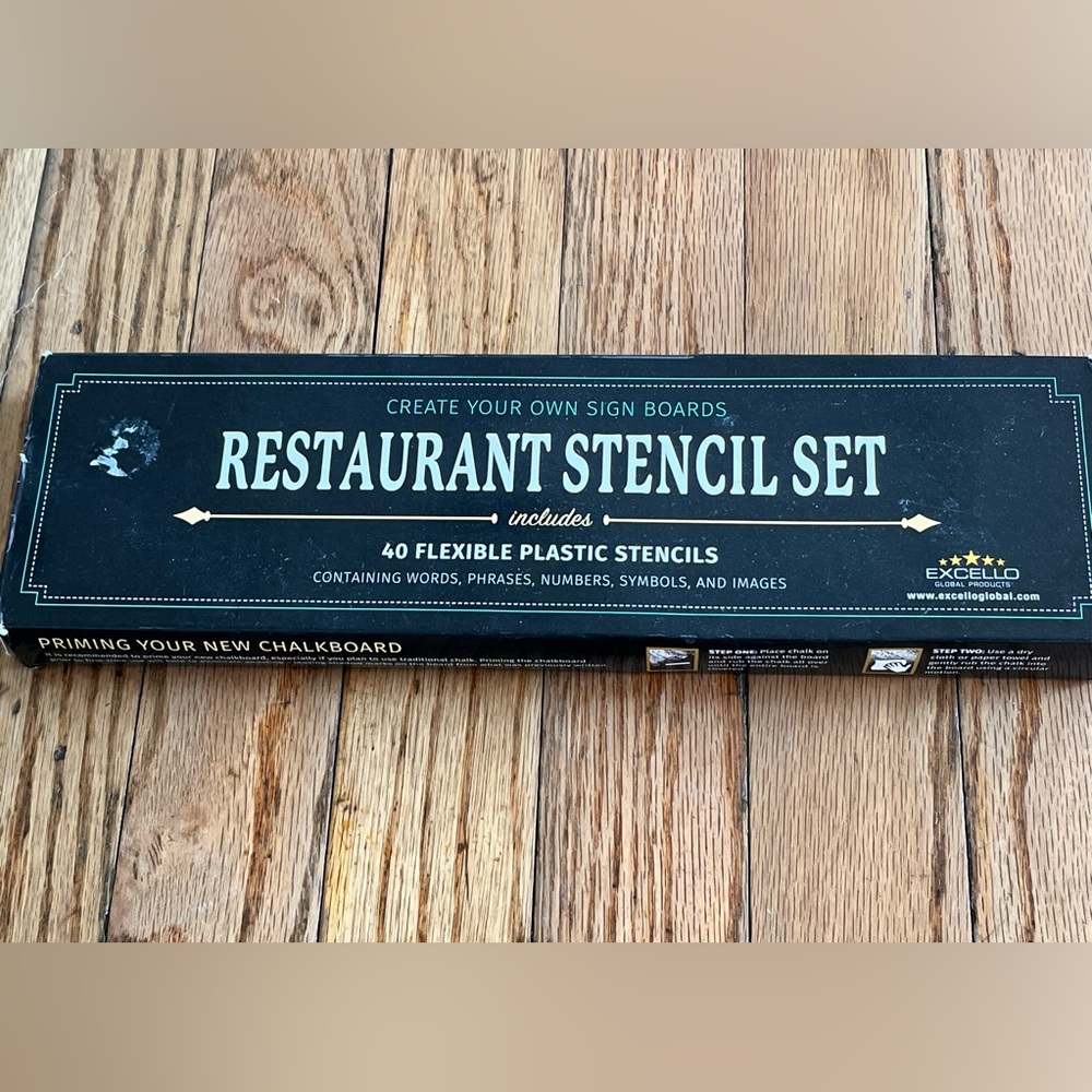 Restaurant Stencil Set 40 Stencils: Excello Global Products: Open Box